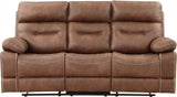 APACHE Brown Reclining Sofa & Glider Loveseat