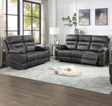 APACHE Dark Gray Reclining Sofa & Glider Loveseat