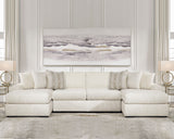 ARAMORE Neutral Poodle-Feel 152" x 65" Sectional with Double Chaise