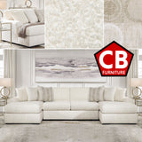 ARAMORE Neutral Poodle-Feel 152" x 65" Sectional with Double Chaise