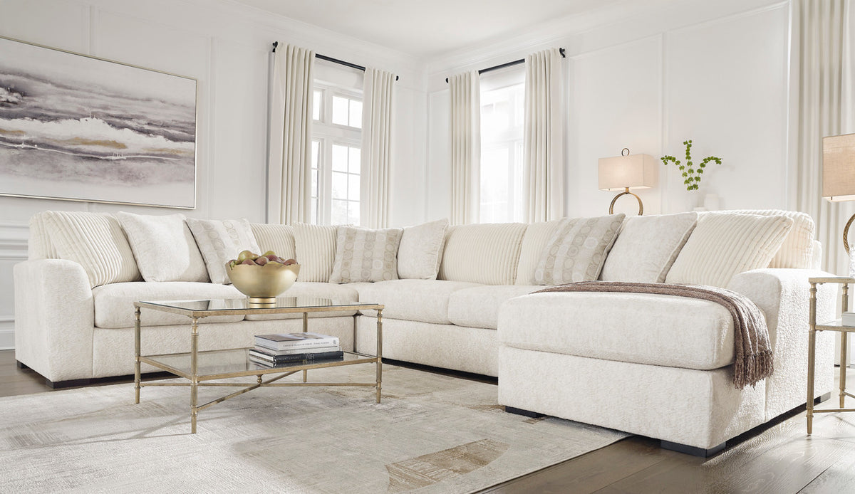ARAMORE Neutral Poodle-Feel 152" x 106" Sectional with Chaise
