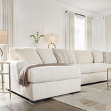 ARAMORE Neutral Poodle-Feel 152" x 65" Sectional with Double Chaise
