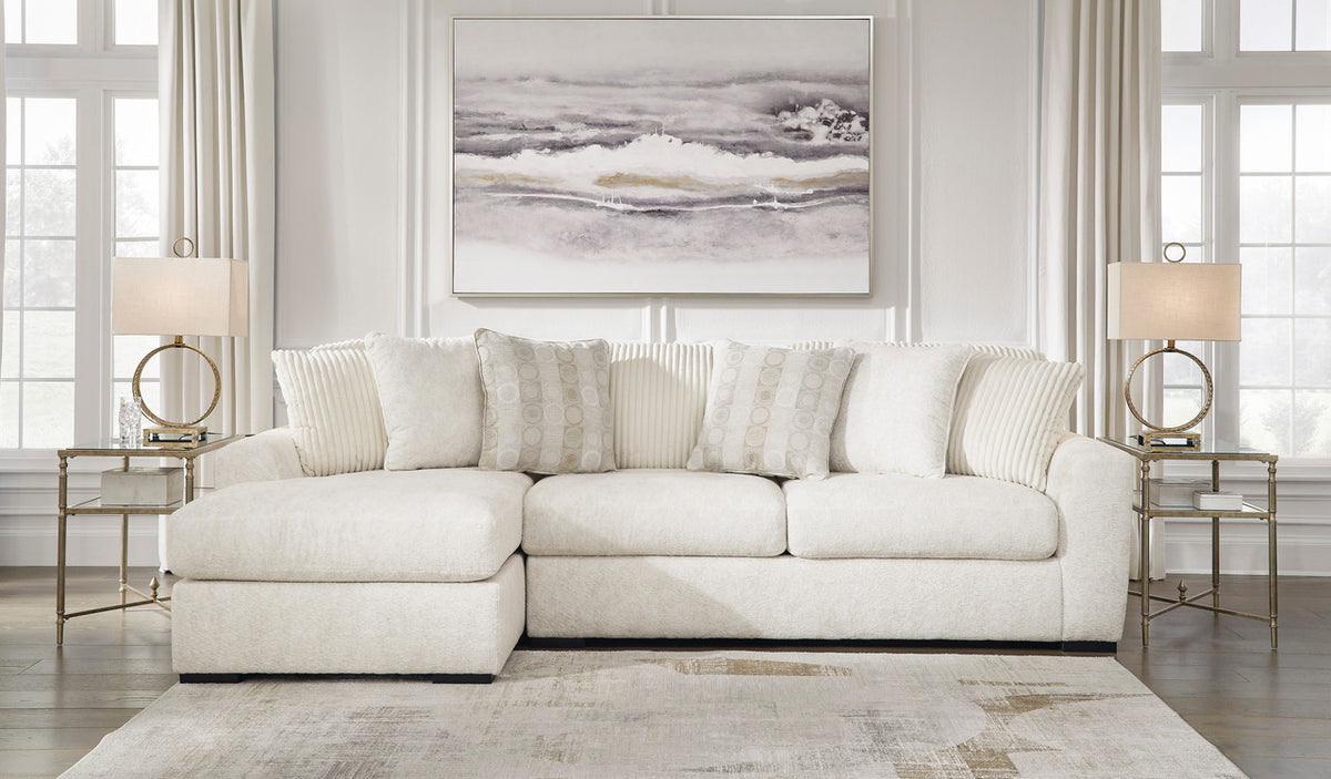 ARAMORE Neutral Poodle-Feel 121" x 65" Sectional with Chaise