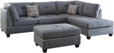 ARCATA Blue Gray 104" Wide Reversible Sectional with Ottoman