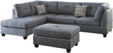 ARCATA Blue Gray 104" Wide Reversible Sectional with Ottoman