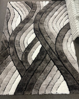 ARGYLE Black/Gray 5' x 8' Luxury 3D Area Rug