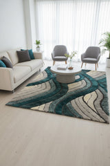 ARGYLE Teal 5' x 8' Luxury 3D Area Rug