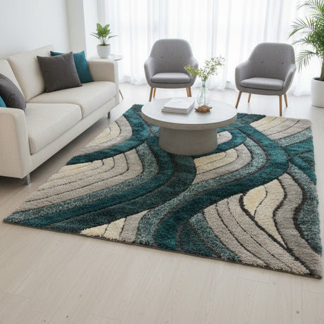 ARGYLE Teal 5' x 8' Luxury 3D Area Rug
