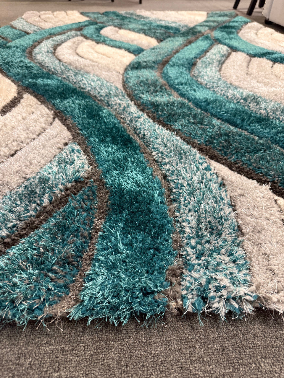 ARGYLE Teal 5' x 8' Luxury 3D Area Rug