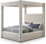 ARITZEL Cream Velvet 87" Height Canopy Platform Bed