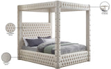 ARITZEL Cream Velvet 87" Height Canopy Platform Bed