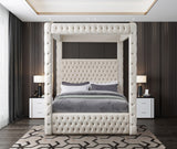 ARITZEL Cream Velvet 87" Height Canopy Platform Bed