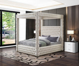 ARITZEL Cream Velvet 87" Height Canopy Platform Bed