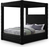 ARITZEL Black Velvet 87" Height Canopy Platform Bed