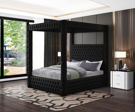 ARITZEL Black Velvet 87" Height Canopy Platform Bed