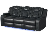 ARMADA Black 86" Wide Power Reclining Sofa