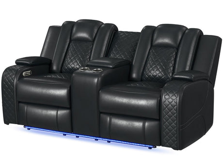 ARMADA Black 75" Wide Power Reclining Loveseat