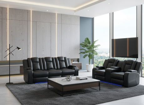 ARMADA Black Power Reclining Sofa & Loveseat