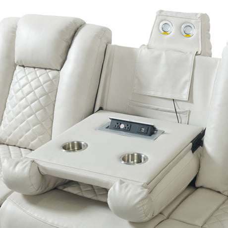 ARMADA White Power Reclining Sofa & Loveseat