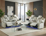 ARMADA White Power Reclining Sofa & Loveseat