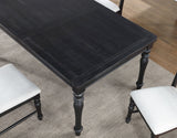 ARYAL Vintage Distressed Black 7 Piece Dining Set