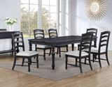 ARYAL Vintage Distressed Black 7 Piece Dining Set