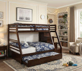 ASMARA Dark Brown Twin over Full 65" Height Stairway Bunk Bed (RTA)