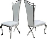 ASTARA Real Marble White & Silver 7 Piece Dining Set