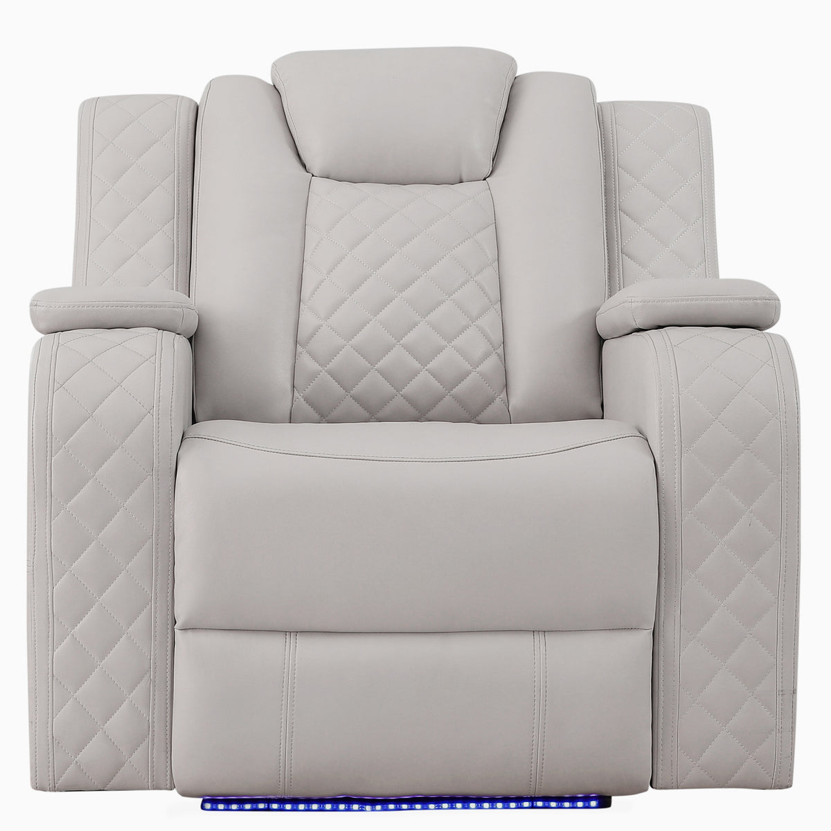 ASTEROID White Faux-Leather 38" Wide x 39" Depth Power Recliner