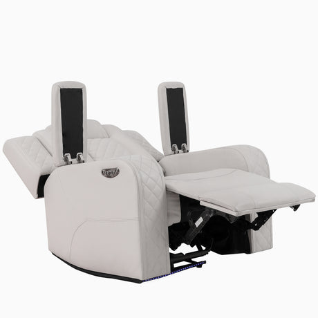 ASTEROID White Faux-Leather 38" Wide x 39" Depth Power Recliner