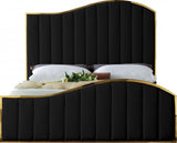 ATHENA Black & Gold Velvet Bed