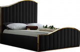ATHENA Black & Gold Velvet Bed
