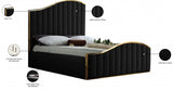 ATHENA Black & Gold Velvet Bed