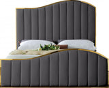 ATHENA GRAY & Gold Velvet Bed