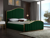 ATHENA Green & Gold Velvet Bed