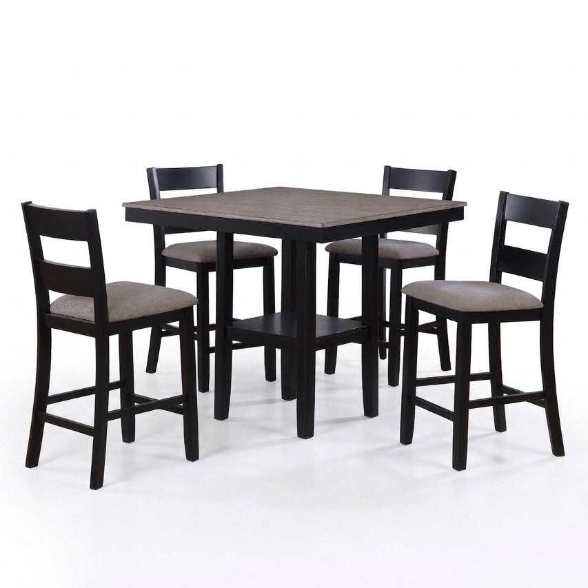 ATIKA Black & Gray 5 Piece Counter Height Set