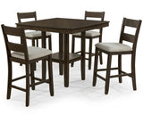 ATIKA Brown 5 Piece Counter Height Set