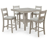ATIKA GREIGE 5 Piece Counter Height Set