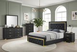 ATKINS Black & Gold Bedroom Set