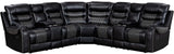 AVIATOR Black 115" Wide Reclining Sectional