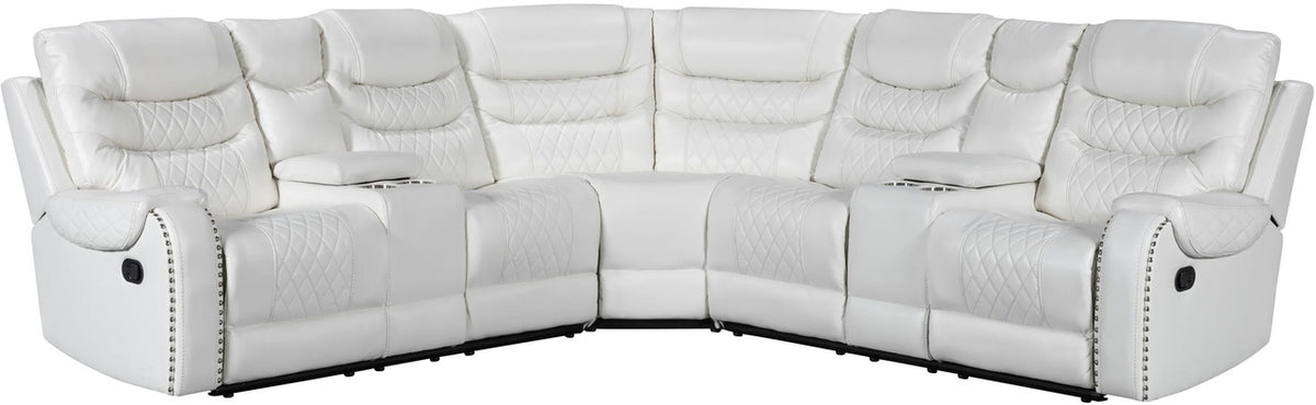 AVIATOR White 115" Wide Reclining Sectional