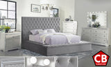 AZELL Gray Velvet Storage Bedroom Set