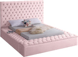 SARDINIA Pink Velvet 61" Velvet Platform Bed with Storage Benches (RTA)