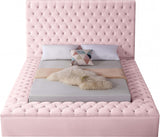 SARDINIA Pink Velvet 61" Velvet Platform Bed with Storage Benches (RTA)