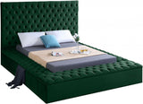 SARDINIA Green Velvet 61" Height Platform Bed with Storage Benches (RTA)