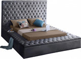 AZELL Gray Velvet Storage Bedroom Set