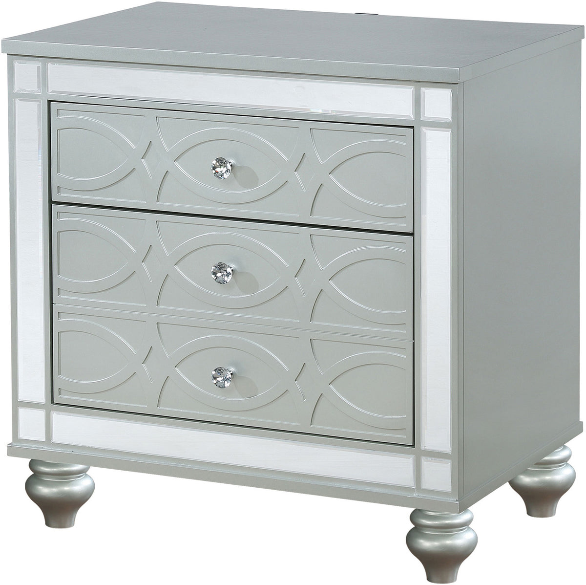 AZURA Silver 28" Wide Nightstand
