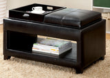 Aaden Brown Ottoman with Tray Tops