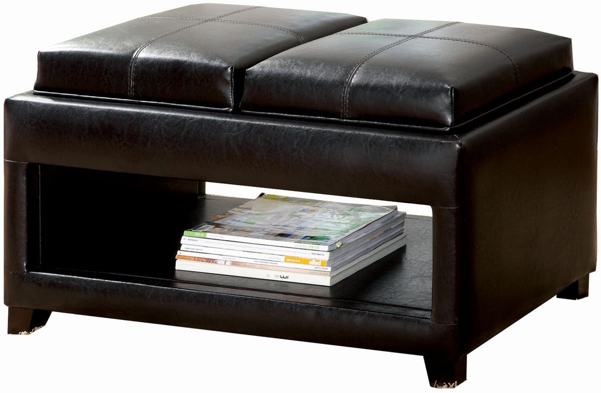 Aaden Brown Ottoman with Tray Tops