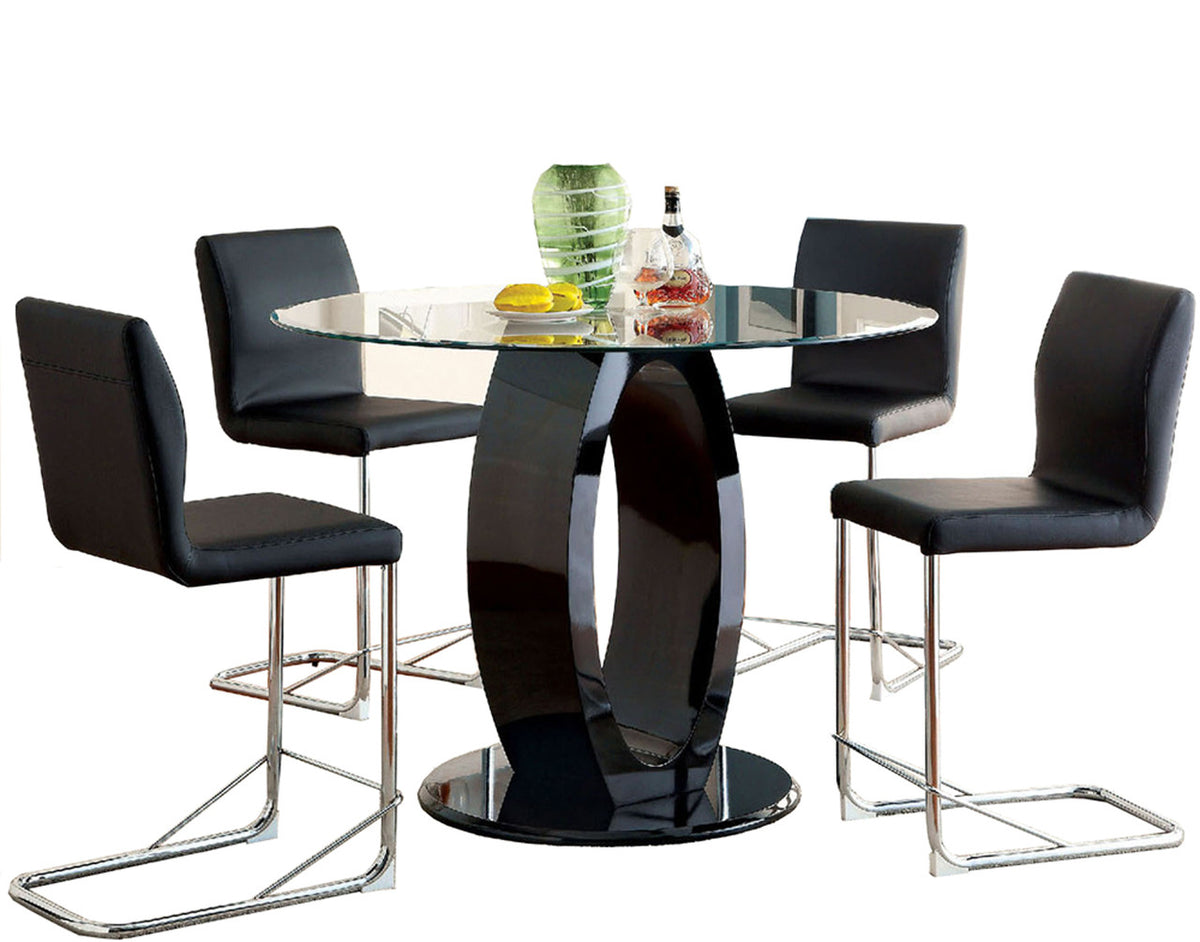 Ace Black 5 Pc Counter Height Set